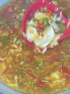 A picture of Winter's special hot and sour fish soup 🍲.