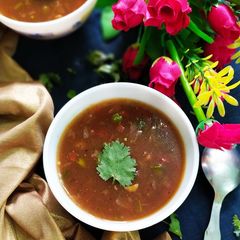 A picture of Mixed Veg Hot and Sour Soup.