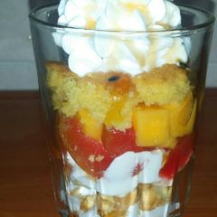 A picture of Passion topping trifle # Christmas baking#.