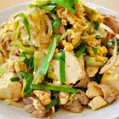 A picture of Tofu Champuruu Stir Fry that I Ate in Okinawa!.