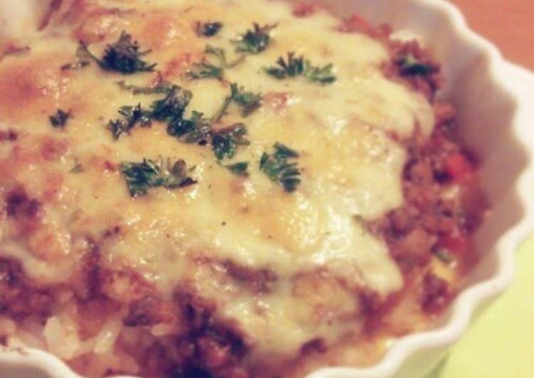 Steps to Make Homemade Simple Meat Sauce Doria in 5 Minutes