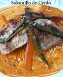 Solomillo de plancha con verduras asadas y mojo