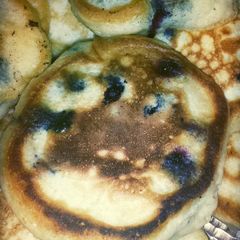 Fluffy homemade Bluberry pancakes A picture of Fluffy homemade Bluberry pancakes.