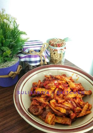 Foto resep Suwir ayam & fishcake pedas manis