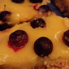 A picture of Almond shortbread lemon curd tart.