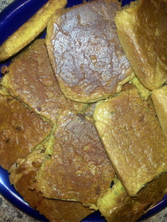 A picture of Chocolate chip Squares with hint of Lemon.