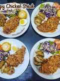 Crispy Chicken Steak with Brown Sauce