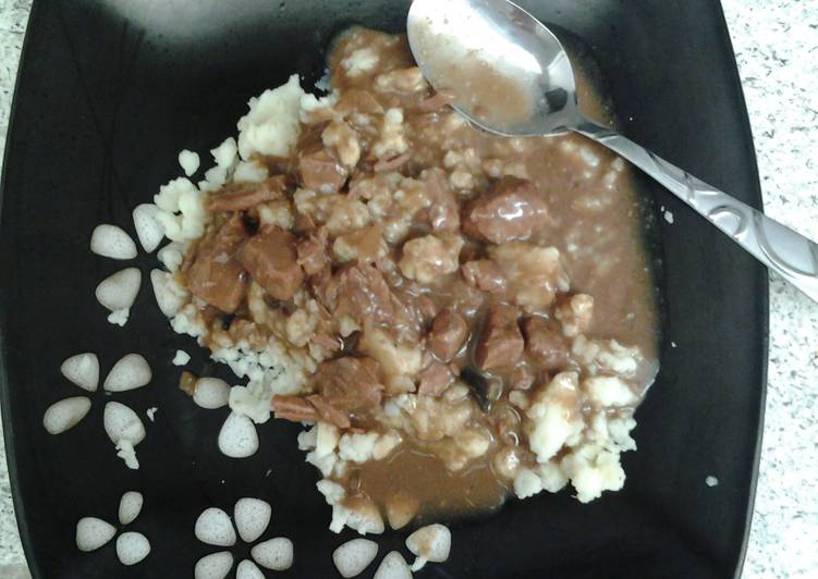 Recipe of Homemade Beef Tips and gravy