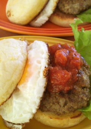 A picture of English Muffin Hamburger.