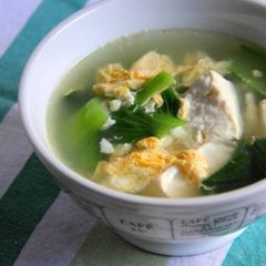 Bok Choy and Tofu Egg Drop Soup A picture of Bok Choy and Tofu Egg Drop Soup.