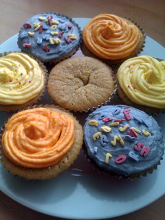 A picture of Vickys Vanilla Cupcakes, GF DF EF SF NF.