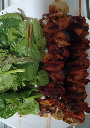 A picture of Grilled Korean Chicken Skewers.
