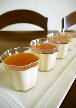 A picture of Black Tea Mousse Caramel Sauce.