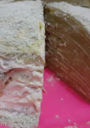 Foto resep Greentea Mille Crepes Chocolatos with Homemade Butter Cream