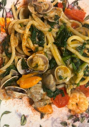 Foto di Spaghetti in Padella 78 ai Frutti di Mare e Senape Selvatica