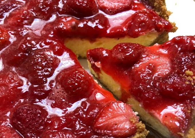 Resep Strawberry CHEESECAKE 🍓🧀 🎂 yang Lezat