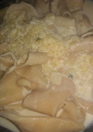 Una foto de Pappardelles con salsa crema