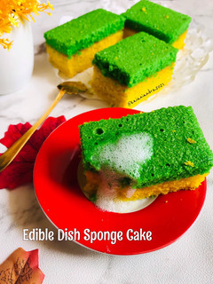 Foto resep Edible Dish Sponge Cake || Illusion Cake||Lemon Sponge Cake