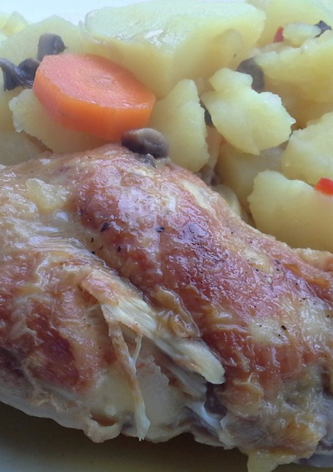 Una foto de Conejo guisado con verduras