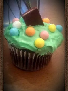 A picture of kaylas mint chocolate cupcakes.