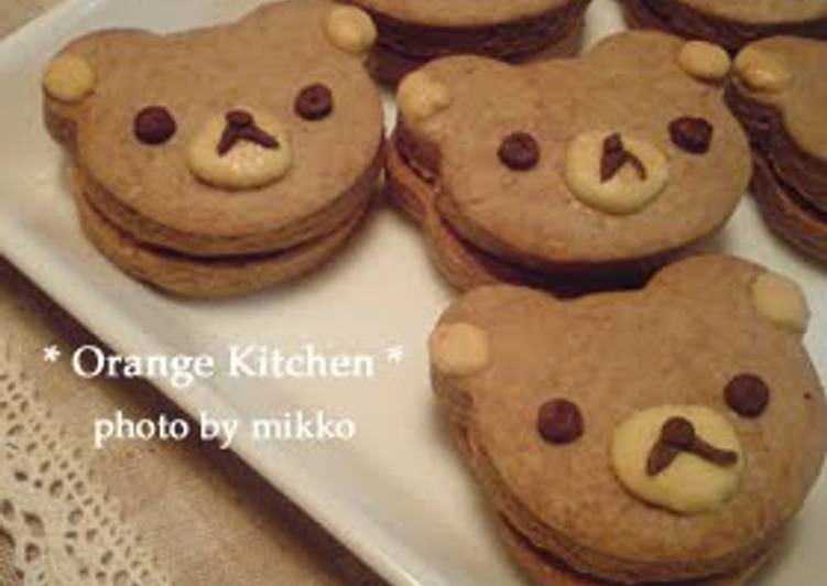 Step-by-Step Guide to Prepare Speedy Cute ♪ Rilakkuma Styule Chocolate Sandwich Cookies