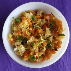 A picture of Carrot Cabbage Poriyal.