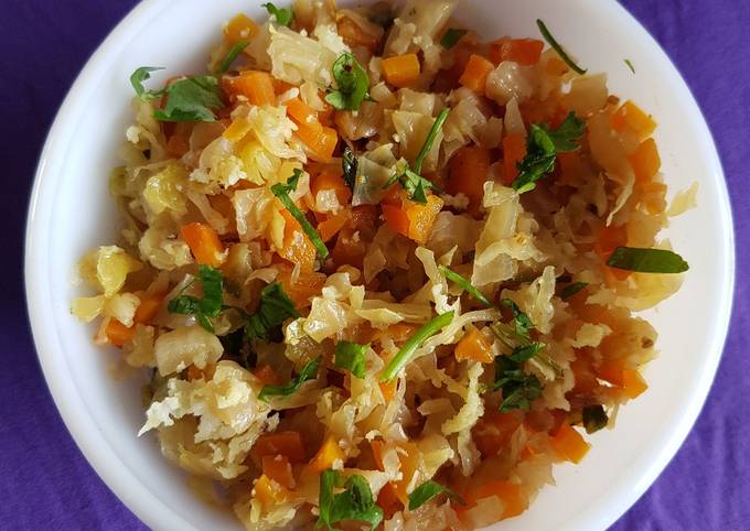 Carrot Cabbage Poriyal