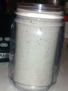 A picture of M&N's Chocolate chip peanut butter healthy smoothy.