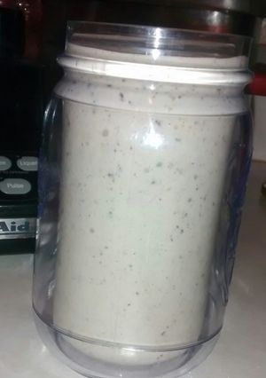 A picture of M&N's Chocolate chip peanut butter healthy smoothy.