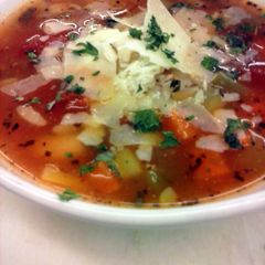 A picture of minestrone.