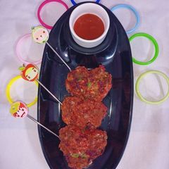 A picture of Beetroot kabab.