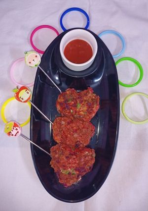 A picture of Beetroot kabab.