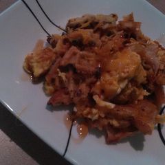 A picture of Egg, waffle scrambled.
