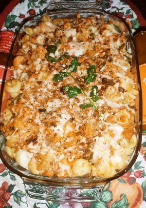 A picture of Baked Chicken Tikka Macaroni.