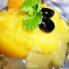 A picture of Double Fruit Kanten Made with Orange Kanten Gelée.