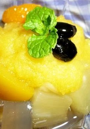 A picture of Double Fruit Kanten Made with Orange Kanten Gelée.