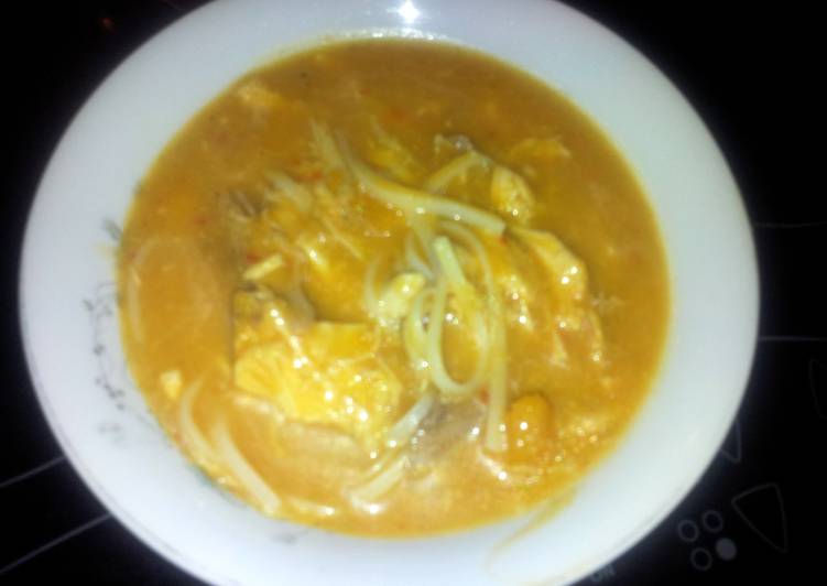 Recipe of Super Quick Homemade thai chicken, butternut squash and noodle soup