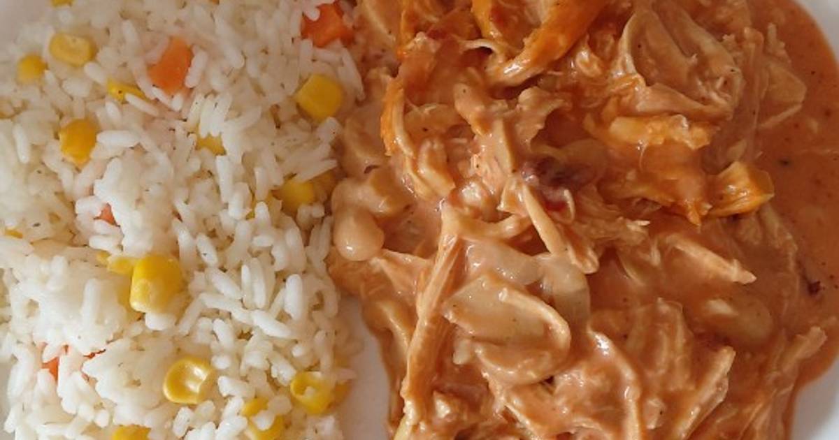Pollo deshebrado en crema de chipotle Receta de MarceCamberos Cookpad