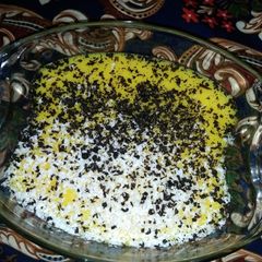 A picture of Three colour mango chocolate custard.