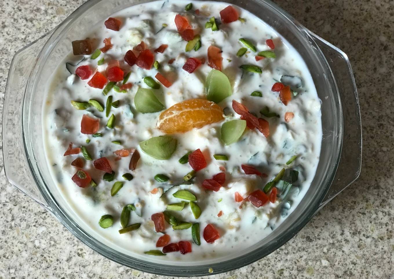 Masoor daal and fruity nutty raita