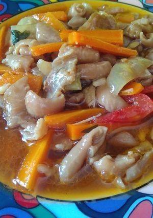 Foto resep Kulit Ayam masak Asam Manis