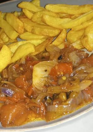 Crispy Chips with onion sauce ainihin hoton girkin