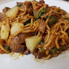 My Tasty Pork Stir Fry Noodles & Pineapple. 😀 A picture of My Tasty Pork Stir Fry Noodles & Pineapple. 😀.