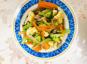 Hình của món Rau củ xào chay.