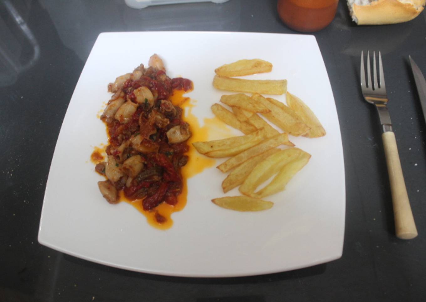 Chipirones con sanfaina