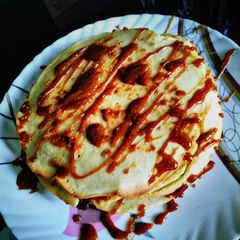 A picture of Pancakes with caramel #weeklyjikonichallenge.