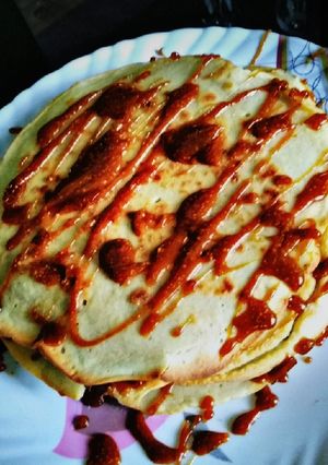 A picture of Pancakes with caramel #weeklyjikonichallenge.