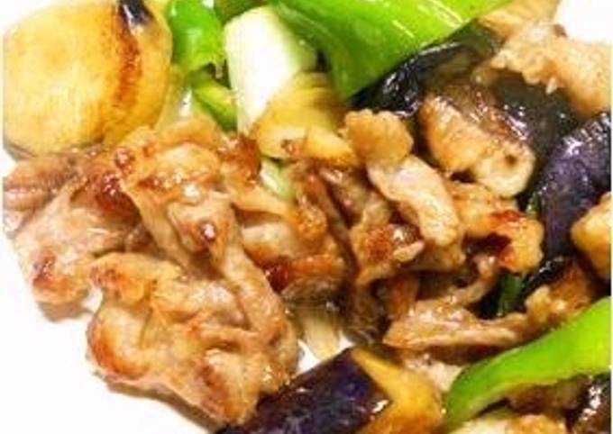 Recipe of Perfect Easy Chinese at Home: Stir-fried Pork and Aubergine with Soy Sauce