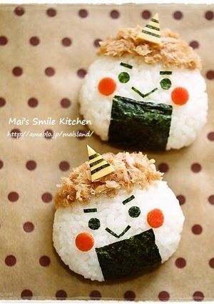 A picture of For Setsubun - Little Ogre Rice Balls Charaben.