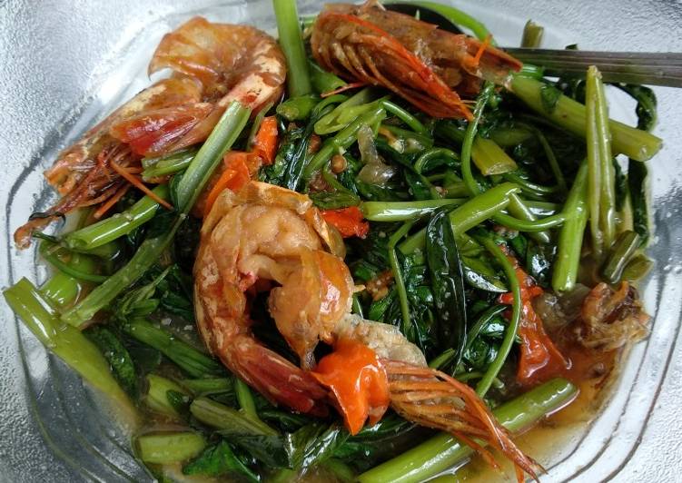 Resep Cah kangkung udang ala warung seafood yang Sempurna